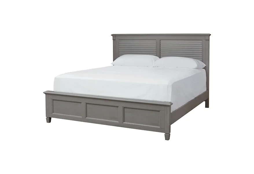 Shoreline King Louvered Bed by Bassett at Esprit Decor Home Furnishings